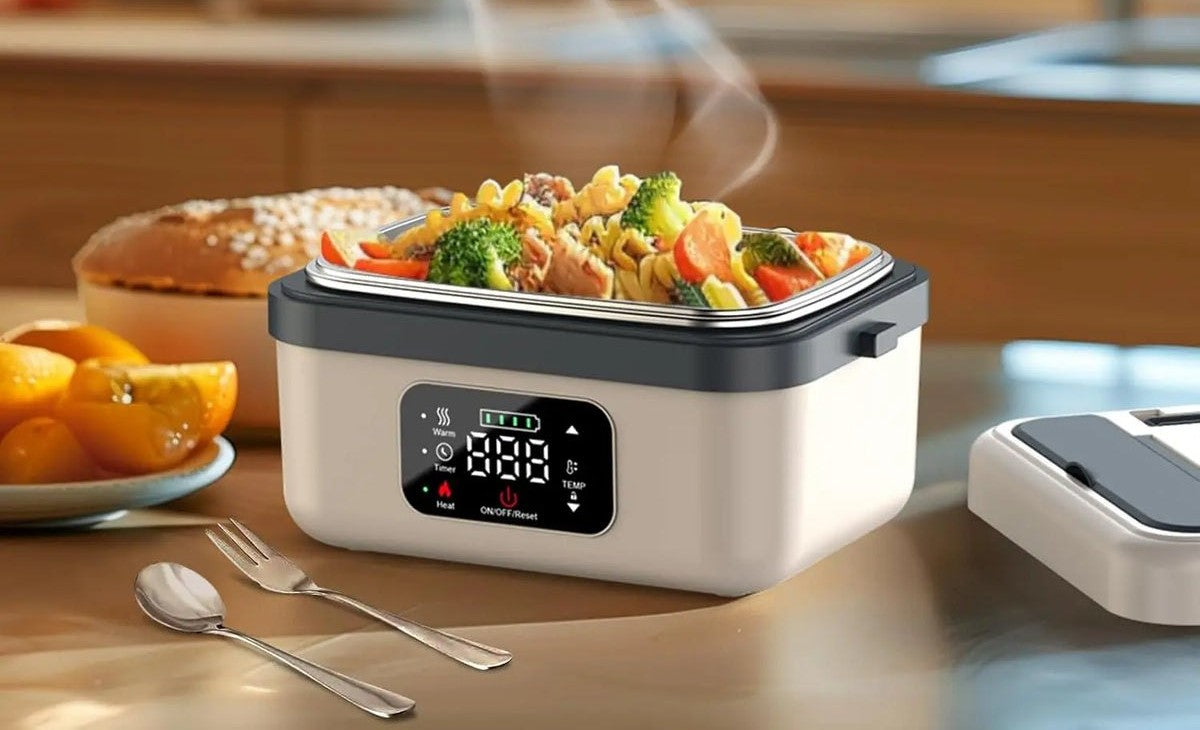 Gamelle Midichaud ouverte avec un plat de pâtes chaud